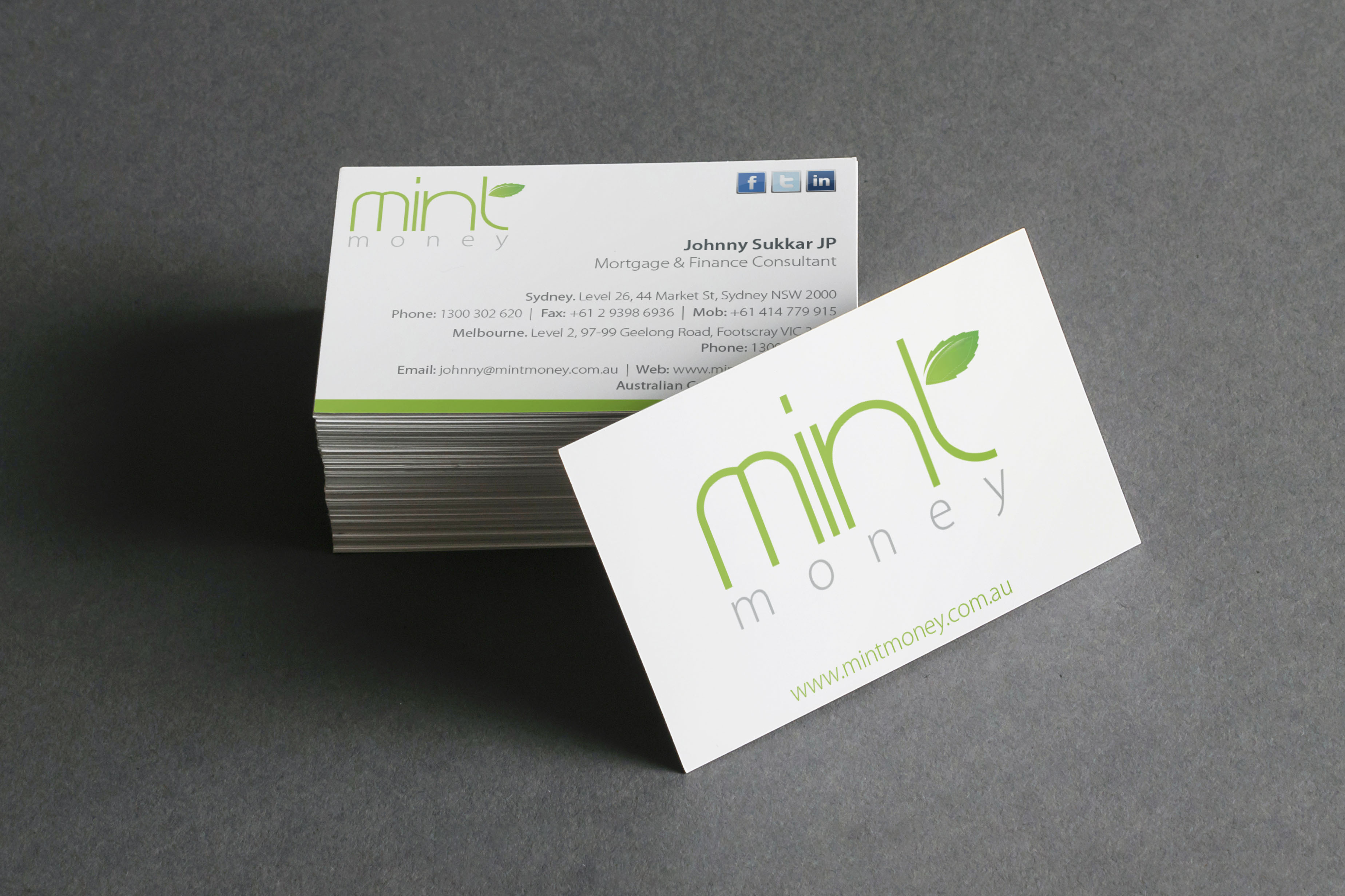 Mint Money business card