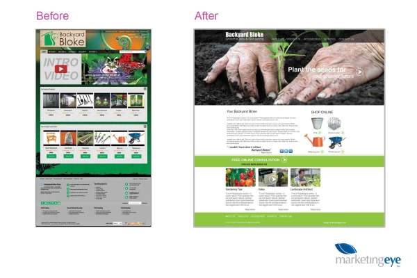 Before and after website design - why sometimes you have to start from scratch